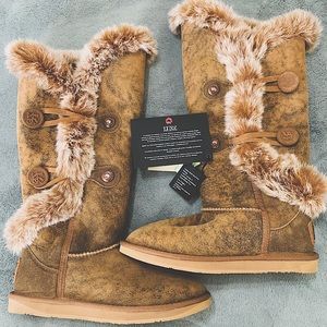 Australian Luxe Collection Luxury Real Lamb Real Rabbit Fur Boots